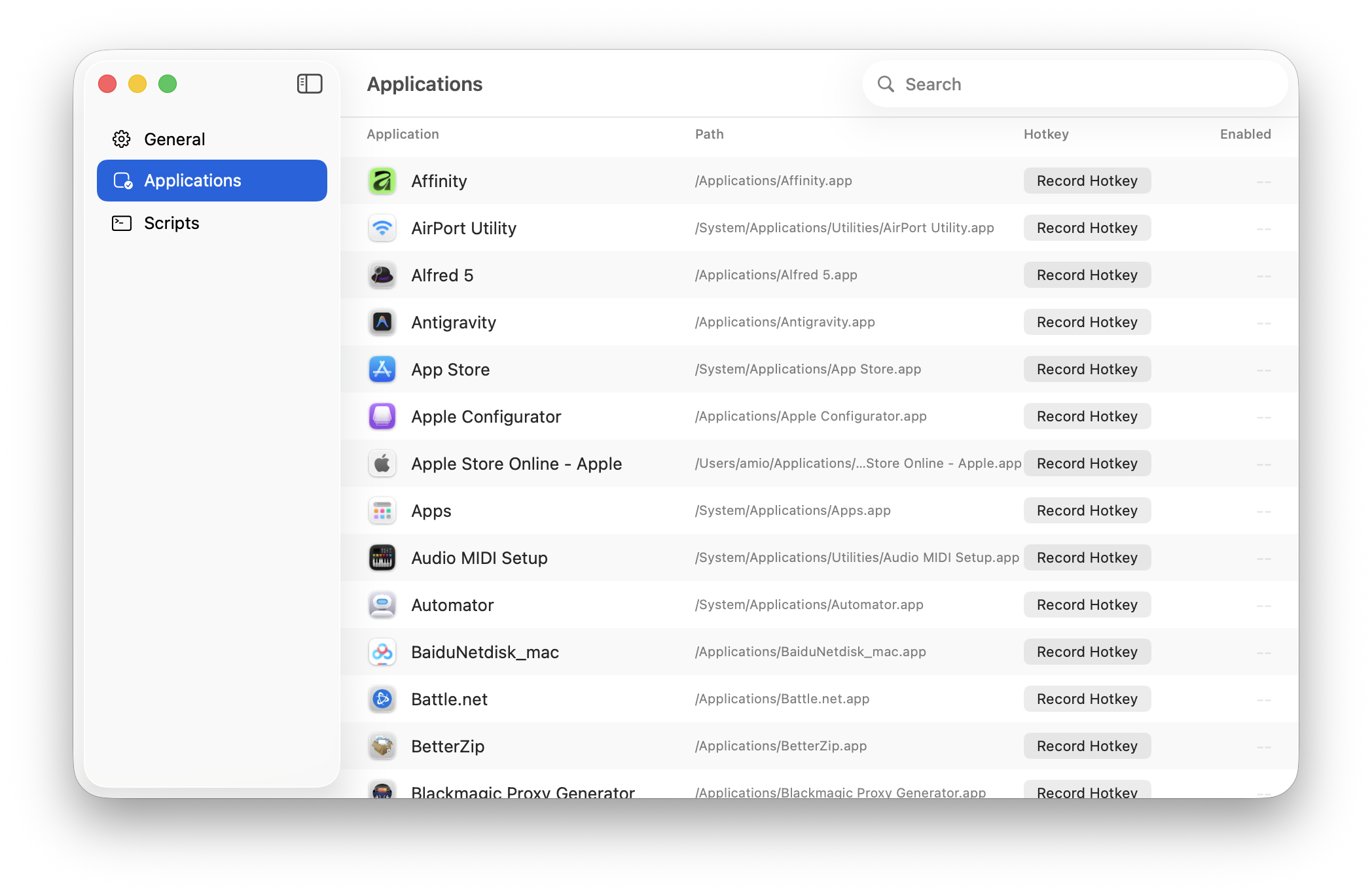 Application Launcher screenshot