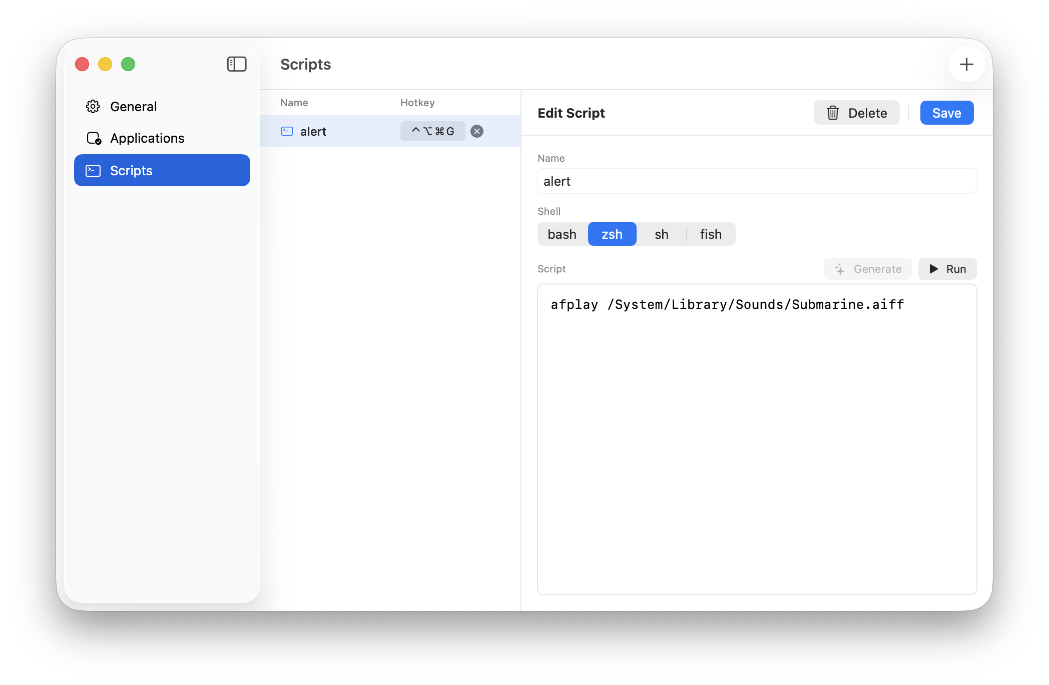 Script Runner screenshot